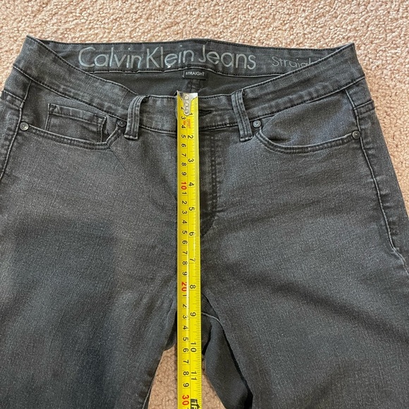CALVIN KLEIN JEANS Charcoal Black Mid-waist Straight Leg Jeans S 28/6 - Picture 5 of 9